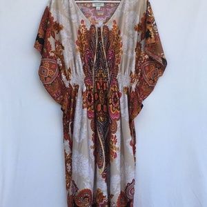 Dressbarn Pink Orange Paisley Dress Casual Size 16